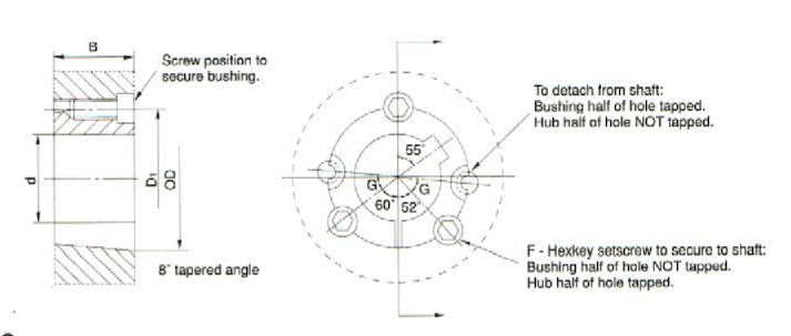 3535 Taper Lock Bushing 3-7/16 bore