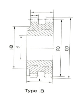 #80 Double, Taper-Bushed Sprocket, 21 Teeth, D80ATB21H