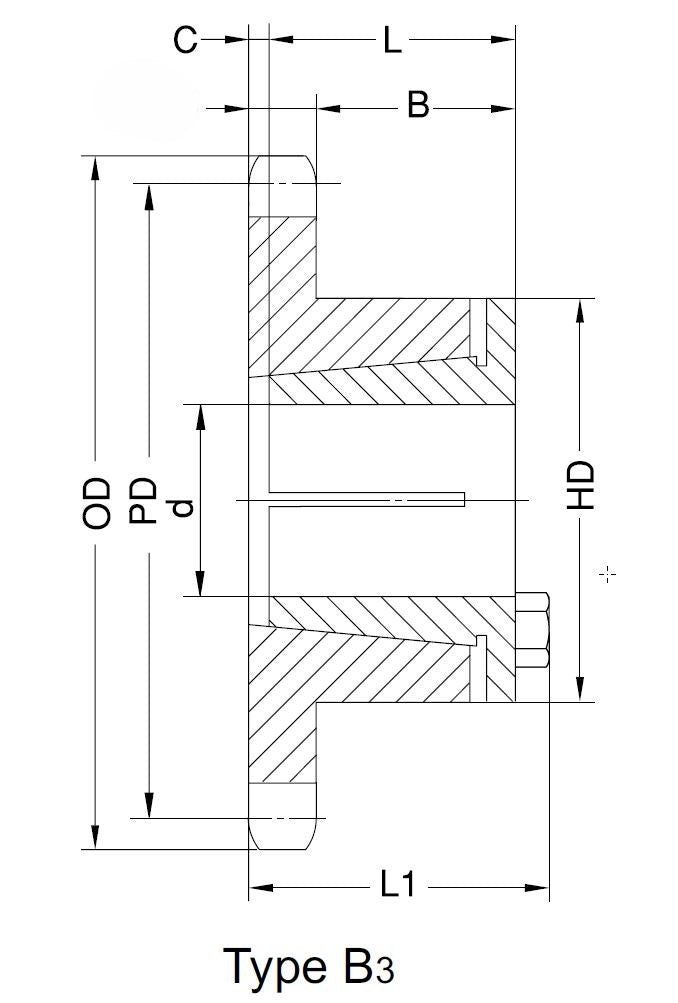 #50 H Bushing Split Taper Sprocket 17 Teeth 50H17H