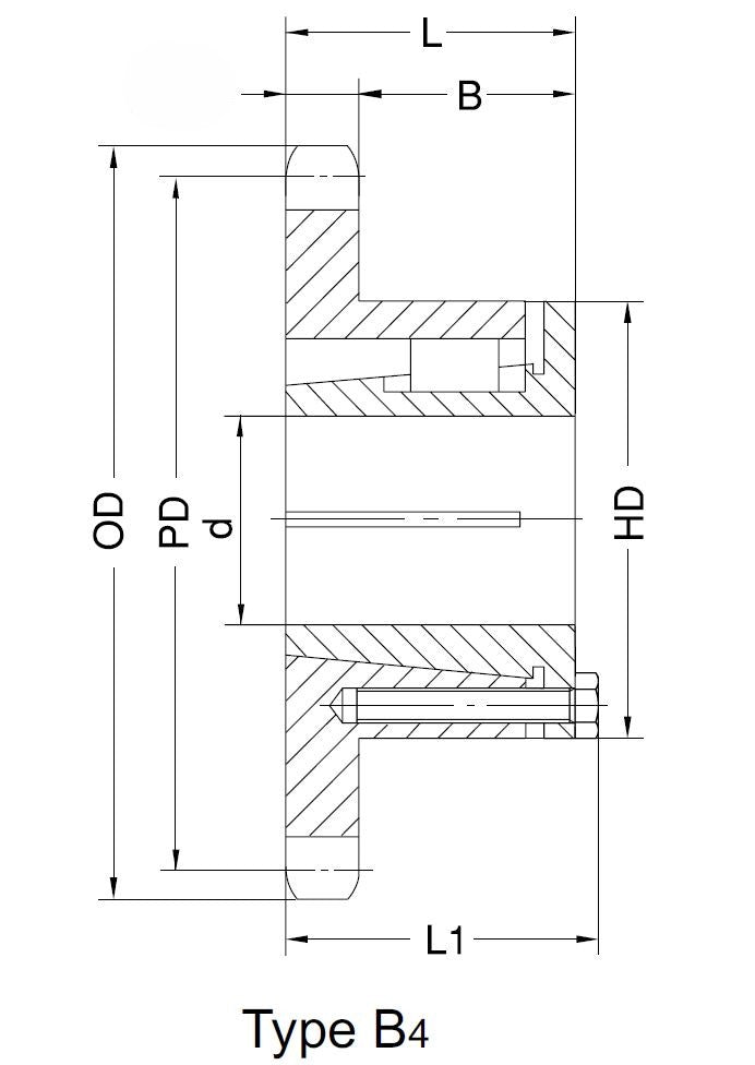 #100 R Bushing Split Taper Sprocket 20 Teeth 100R20H