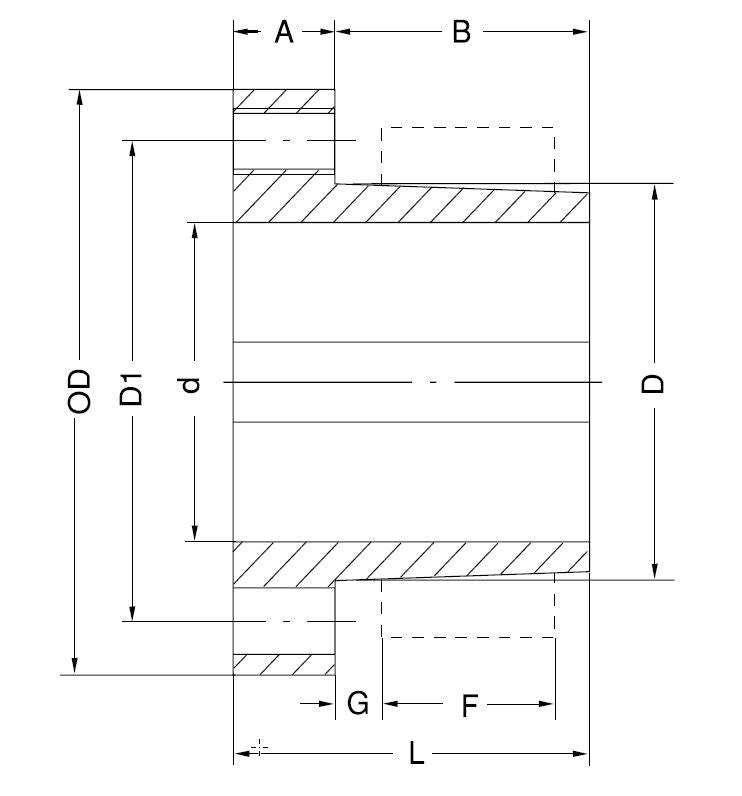 E Bushing QD 1-1/16 bore