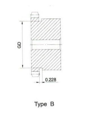 #40 B Hub 11 Teeth 1/2 bore