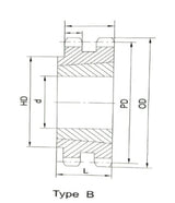 #80 Double Taper-Bushed Sprocket 21 Teeth