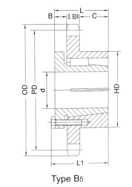 #120 R Bushing Split Taper Sprocket 26 Teeth 120R26H