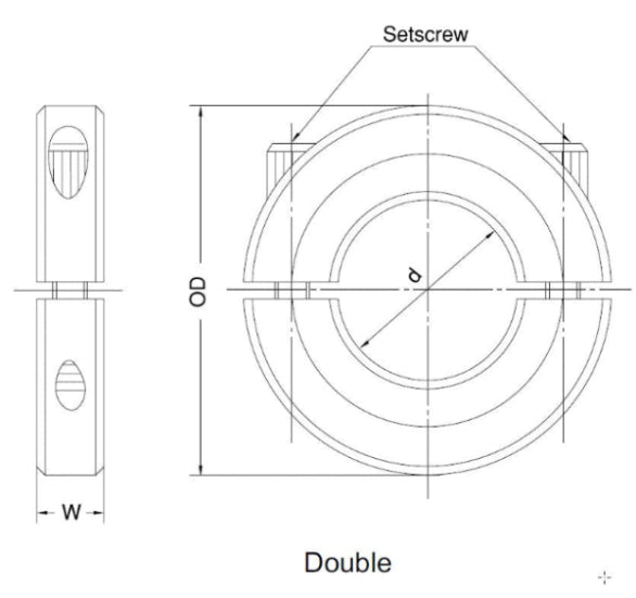 Double Split Shaft Collar 3/4