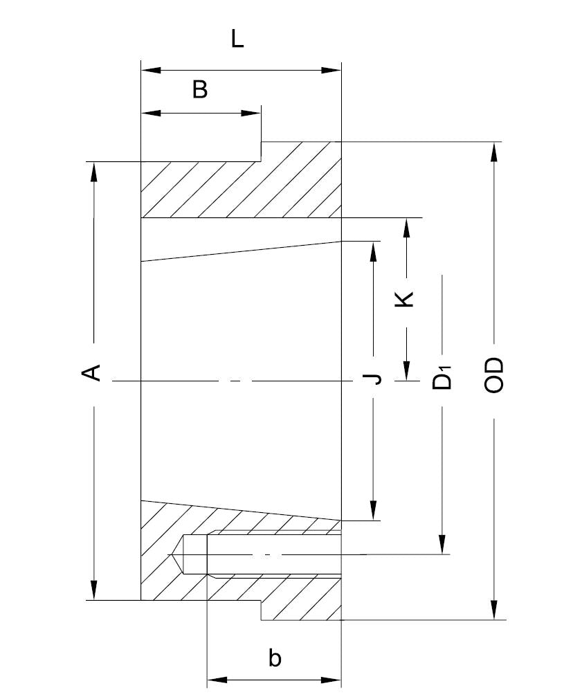 Split-Taper Bushed HCQ1 Hub