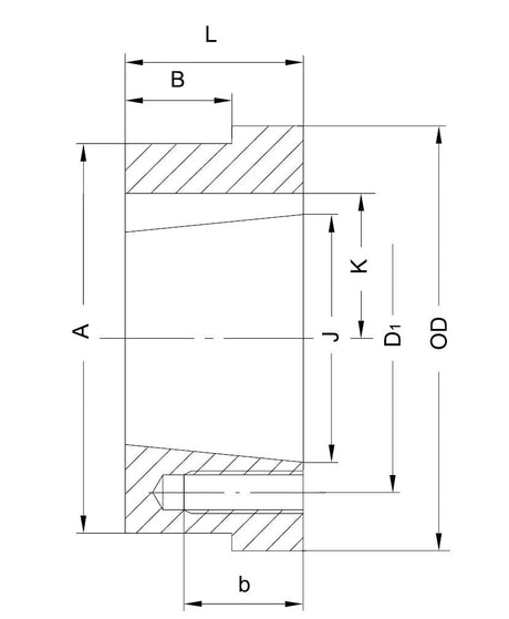 Split-Taper Bushed HCP1 Hub