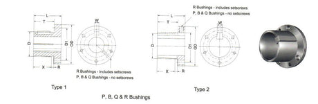 P1 Series Split Taper Bushing 1-7/16 Bore